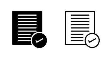 Belge Denetimi simgeleri ayarlandı, vektör illüstrasyonu