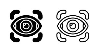 Işık vuruşlu dijital simgeleri ve retina tarayıcısını temizle