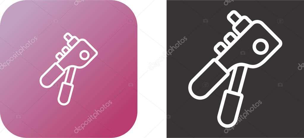 Rivet Gun Line Icon. Linear Style Sign for Mobile Concept and Web Design. Rivet Gun Tool Outline Vector Icon. Symbol, Logo Illustration. Vector Graphics