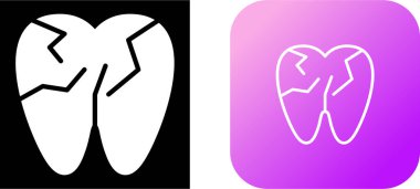 Çatlak dişli diş simgeleri. vektör illüstrasyonu.