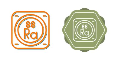 Radyum kimyasal element simgeleri vektör illüstrasyonu