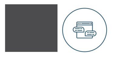 Beyaz arkaplanda izole edilmiş sohbet simgeleri, vektör illüstrasyonu