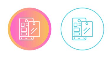 akıllı telefon belgesi web simgesi vektör illüstrasyonu