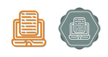 Dizüstü bilgisayarda çevrimiçi test, simgeler ayarlandı, web basit illüstrasyonu