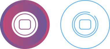 Düğme Simgesini Durdur. Ortam Oyuncu Denetim Sembolü Beyazda İzole Edildi 