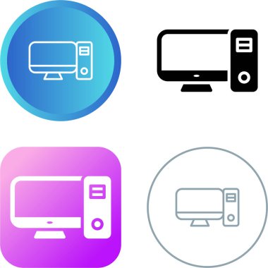 masaüstü bilgisayar simgeleri ayarlandı, vektör illüstrasyonu 