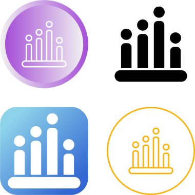 Bar Grafik Simgesi Vektör İllüstrasyonu. Beyaz Arkaplanda Çubuk Çizelgesi Sembolü İzole Edildi
