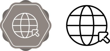 beyaz arkaplanda izole edilmiş küre ve ok simgeleri, vektör illüstrasyonu 