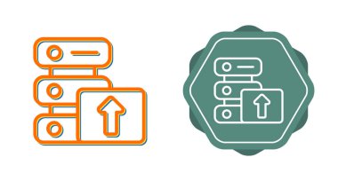 Rozet arkaplanı olan veri sunucusu simgesi yükleniyor