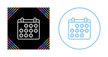 Takvim simgeleri ayarlandı, vektör illüstrasyonu 