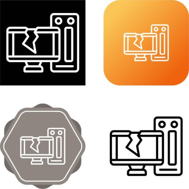 Kırık Monitör ekranları, hasarlı teknolojiyi simgeliyor 