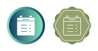 Satır takvimi simgesi beyaz arkaplanda izole edildi. Olay hatırlatma sembolü. Simgeleri renklendirin. Vektör