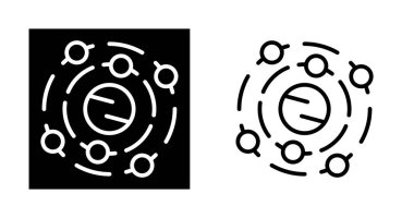 Güneş sistemi simgeleri ayarlandı, vektör illüstrasyonu