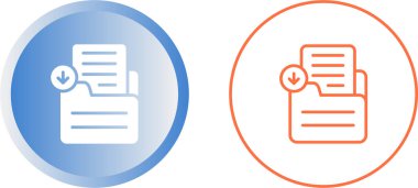 Belge indirme simgeleri ayarlandı, vektör illüstrasyonu 