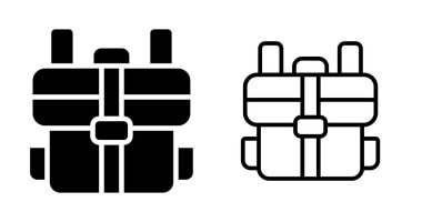 seyahat sırt çantası web simgesi vektör çizimi