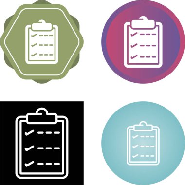 Kontrol listesi simgeleri ayarlandı. Web basit illüstrasyonu