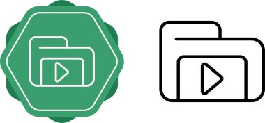 Video simgeleri ayarlandı. Beyaz arkaplanda izole edilmiş çalma düğmeleri. Vektör illüstrasyonu