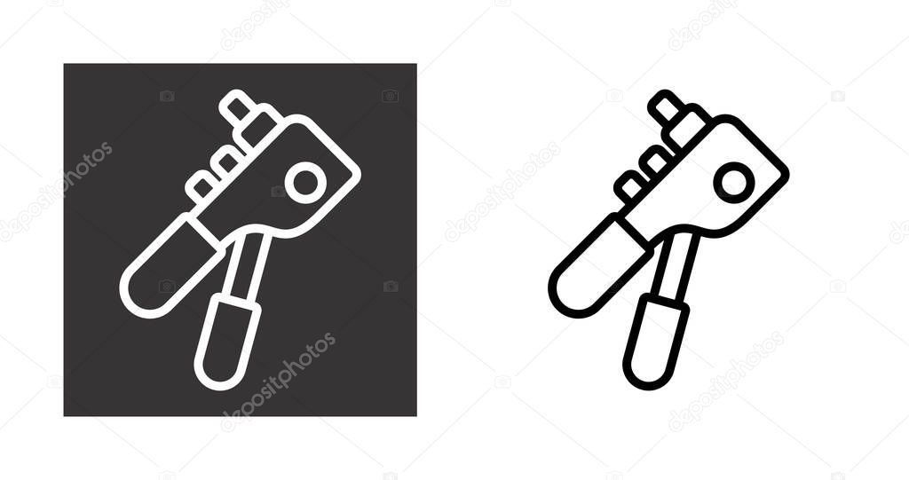 Rivet Gun Line Icon. Linear Style Sign for Mobile Concept and Web Design. Rivet Gun Tool Outline Vector Icon. Symbol, Logo Illustration. Vector Graphics