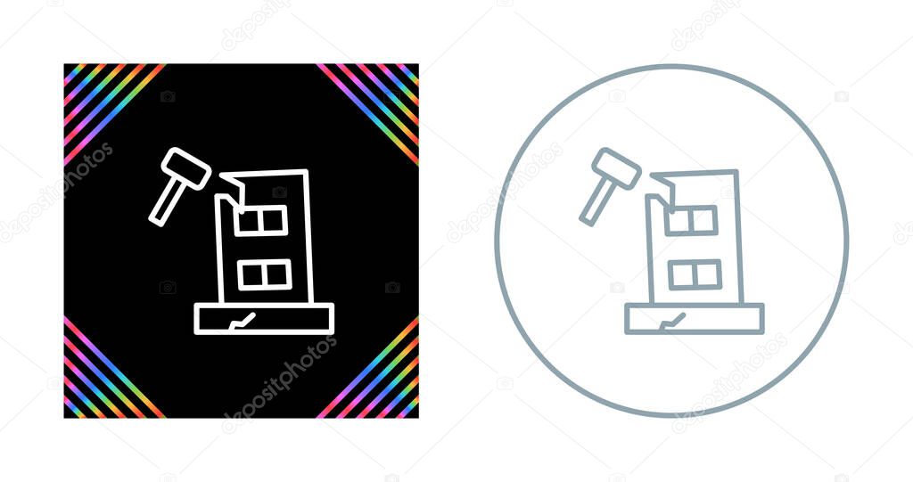 Building Dismantling Vector Icon. Demolition Sign. Isolated Symbol Illustration