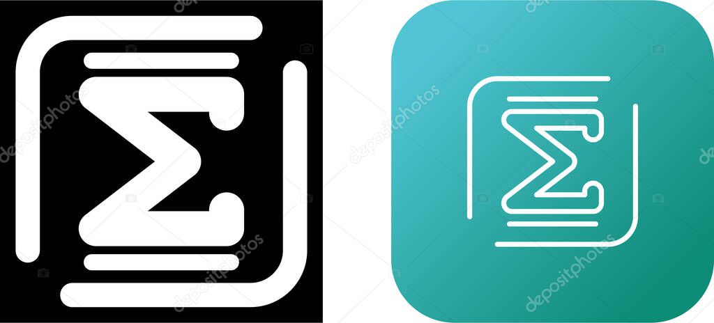 Sigma letters icons set, vector illustration