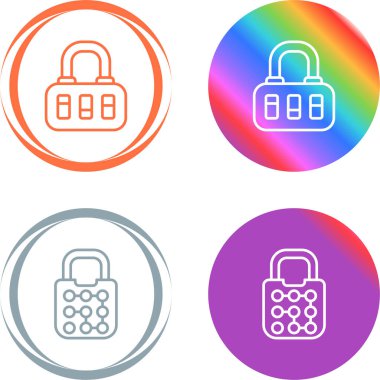 Kod asma kilit simgeleri ayarlandı, vektör illüstrasyonu