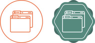 Boş Web Tarayıcı Simgesi, Düz Stil Modern Web Sitesi, Satır Sanatı. Vektör İllüstrasyonu