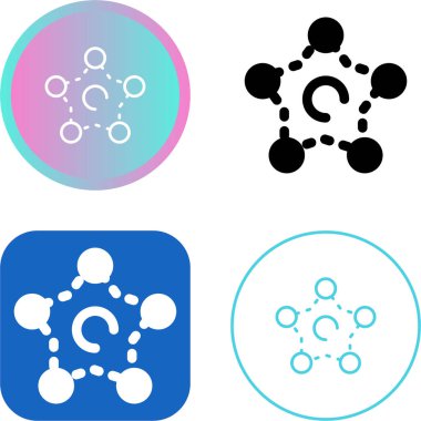 Molekül simgesi seti, vektör illüstrasyonu. 