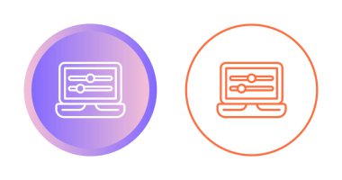 Beyaz Arkaplanda Bilgisayar Simgesi İzole Edildi, Basit Vektör Resimleri 