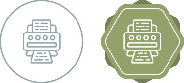 Beyaz arkaplanda yazıcı vektör çizgisi simgesi, imza, illüstrasyon