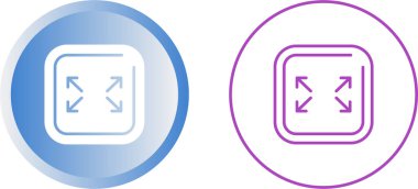 Tam ekran simge vektörü. Tam ekran işareti ve simgeye genişlet. Oklar sembolü