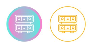 Beyaz arkaplanda izole edilmiş sunucu simgeleri, vektör illüstrasyonu 