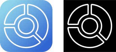 Grafik pasta bilgi paylaşımı. Element Infographic parçalara ayrılır. Beyaz arkaplanda modern izole simge 