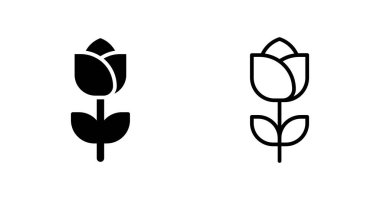 Çiçek simgesinin vektör illüstrasyonu
