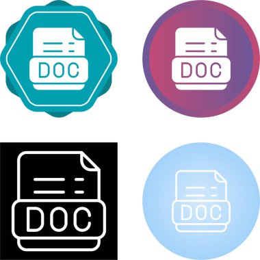 DOC dosya biçimi simgeleri kümesi, basit vektör tasarımı 