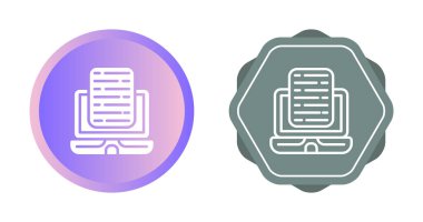 Dizüstü bilgisayarda çevrimiçi test, simgeler ayarlandı, web basit illüstrasyonu