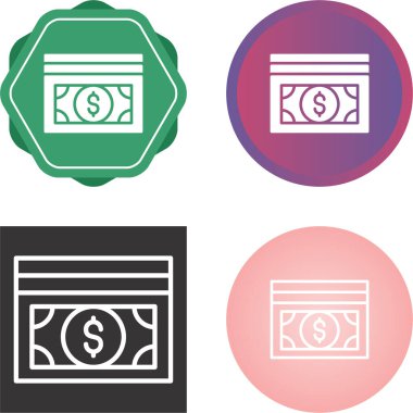 Dolar banknotları yığın simgesi beyaz arkaplanda izole 