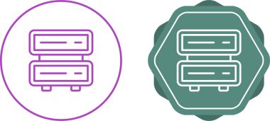 beyaz arkaplanda izole edilmiş bilgisayar sunucuları simgeleri, vektör illüstrasyonu    