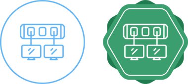beyaz arkaplandaki bilgisayar monitörleri ve sunucular, vektör illüstrasyonu 