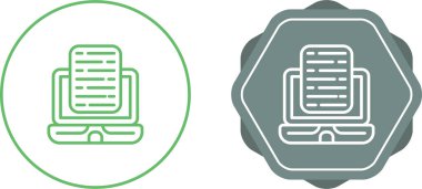 Dizüstü bilgisayarda çevrimiçi test, simgeler ayarlandı, web basit illüstrasyonu