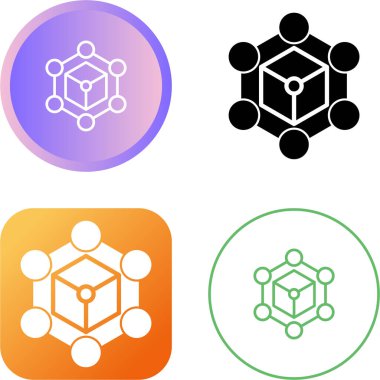 Blockchain web simgesi vektör illüstrasyonuName