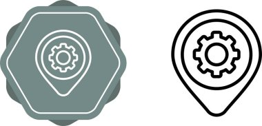 şanzıman simgeleri ve vektör illüstrasyonlu harita işaretleyicileri 