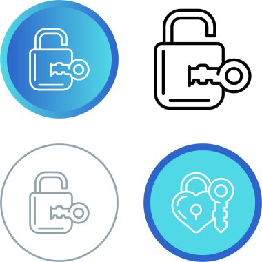  Kilit simgeleri vektör simgelerinin basit çizimi