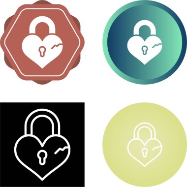 Beyaz arkaplanda izole edilmiş kalp kilitleri seti, vektör illüstrasyonu  