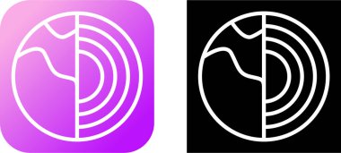 Tasarım için vektör simgesi ayarlandı, gezegen çekirdeği