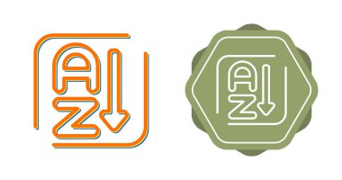 a-z harfleri web simgeleri seti, basit vektör illüstrasyonu