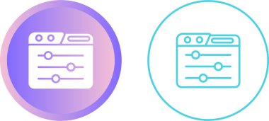 Eşitleyici ayarlarını betimleyen simgeler, bir uygulama arayüzü için bir illüstrasyon.