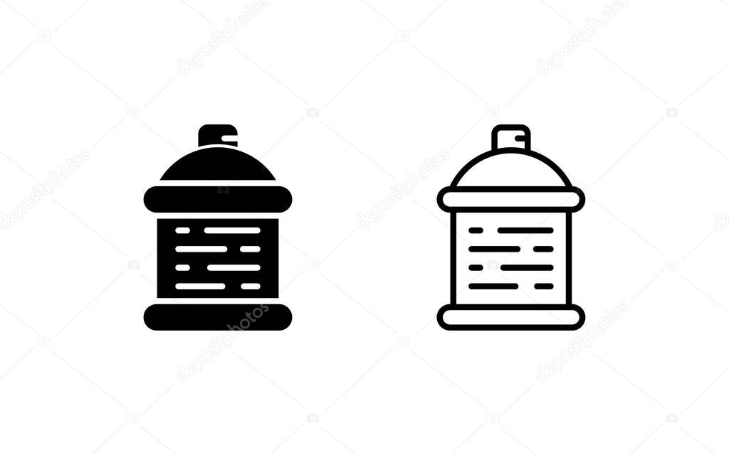 Spray can silhouette black icon. Vector illustration of spray can symbol isolated on white background