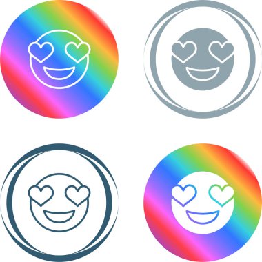 Aşk emoticon web simgesi vektör çiziminde