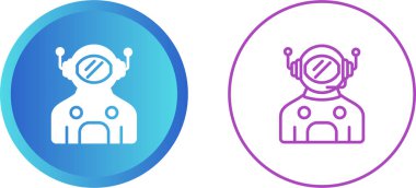 astronot web simgesi vektör illüstrasyonu