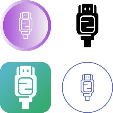 Hdmi Vektör Simgesi Beyaz Arkaplanda izole edildi. Yüksek Kaliteli Düz Stil Modern Görüntü Yüksek Tanımlı Kablo Sembolü